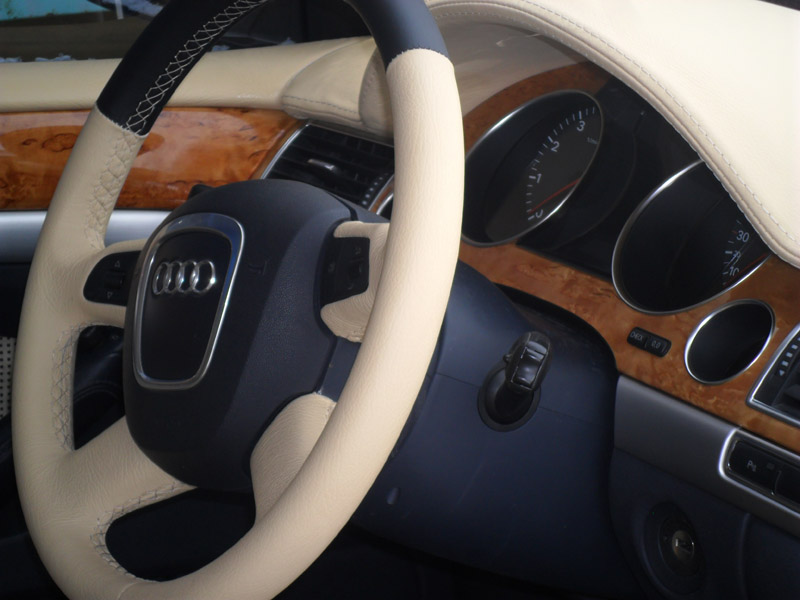 Перетяжка салона кожей автомобиля AUDI